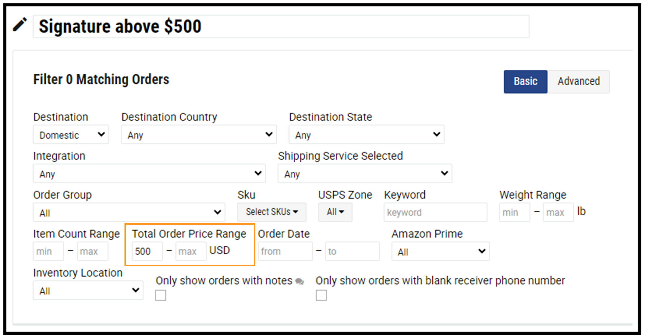 XPS Ship Automation Rule Signature Option Based on Value or Location