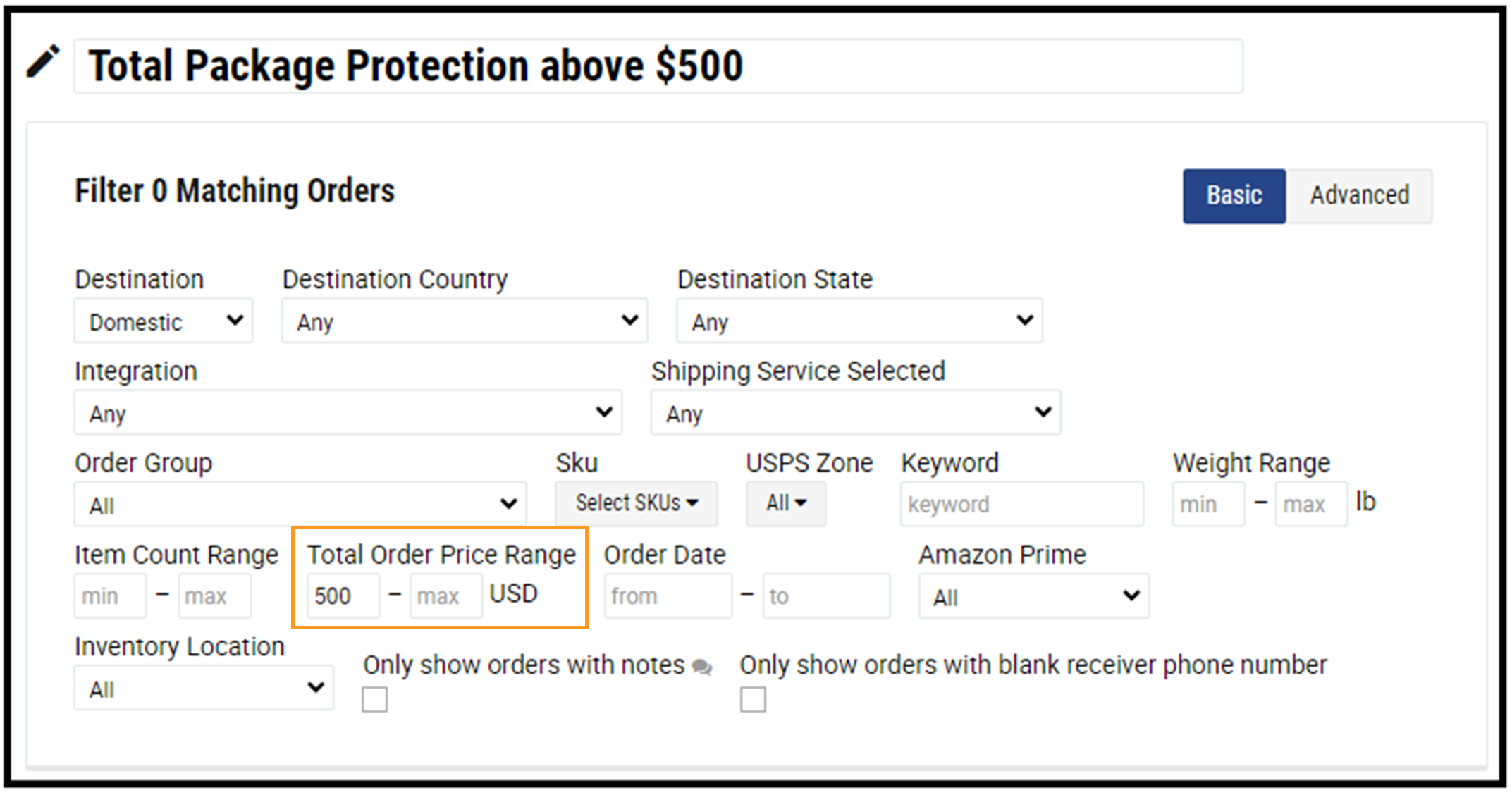 XPS Ship Automation Rule Enable Total Shipping Protection