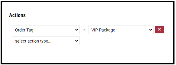 XPS Ship Automation Rule Add Tag action