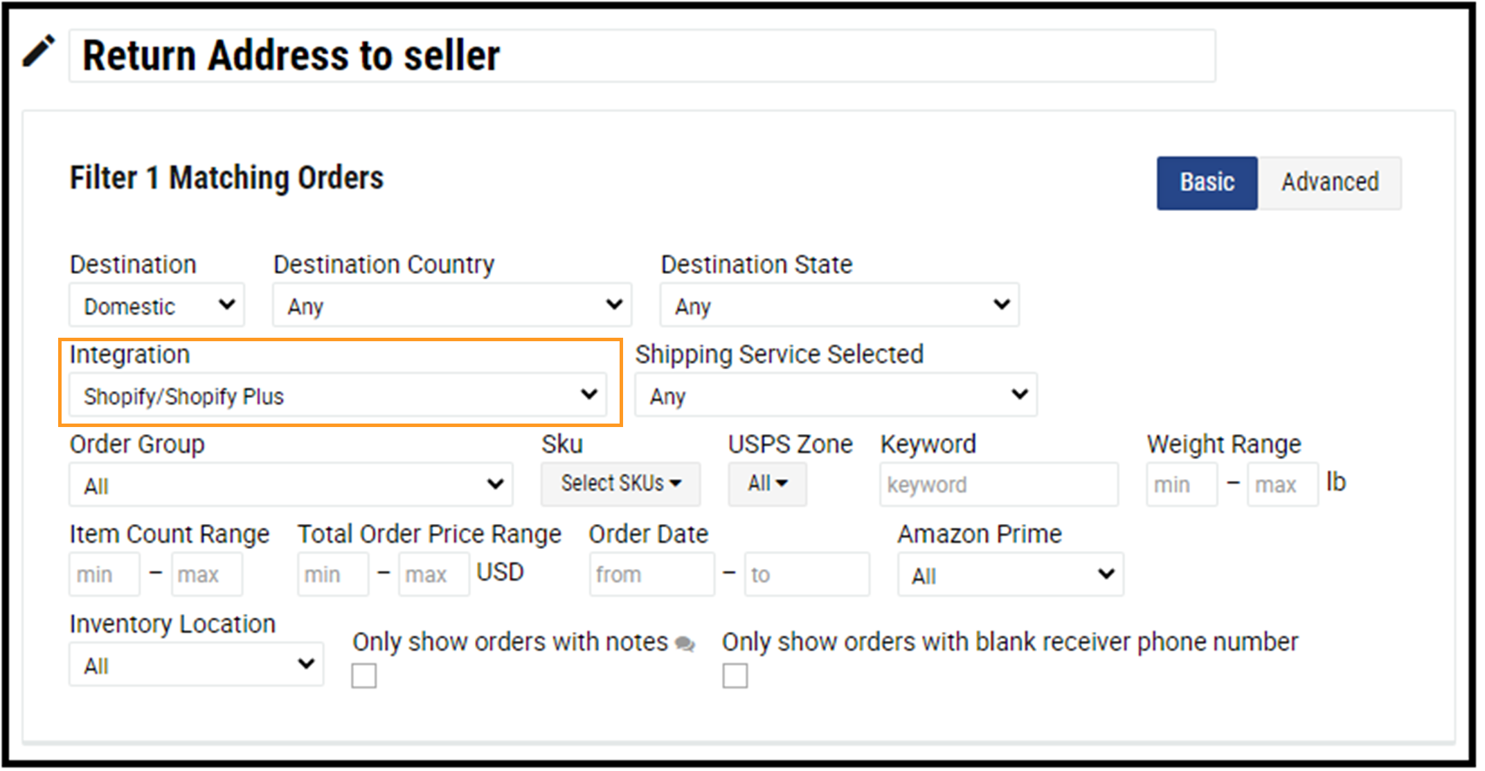 XPS Ship Automation Rule Set Return Address